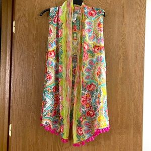 Sheer sleeveless cardigan